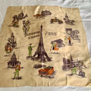 Vintage Souvenir Scarf Paris